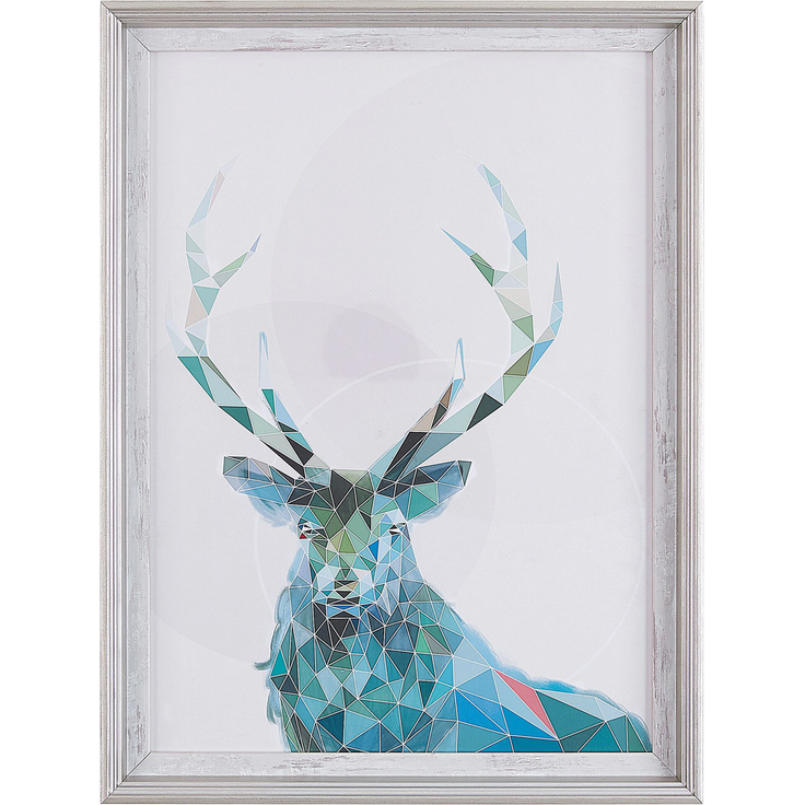 Wandbild mit Rahmen KAYES Tiermotiv 30 x 40 cm Blau