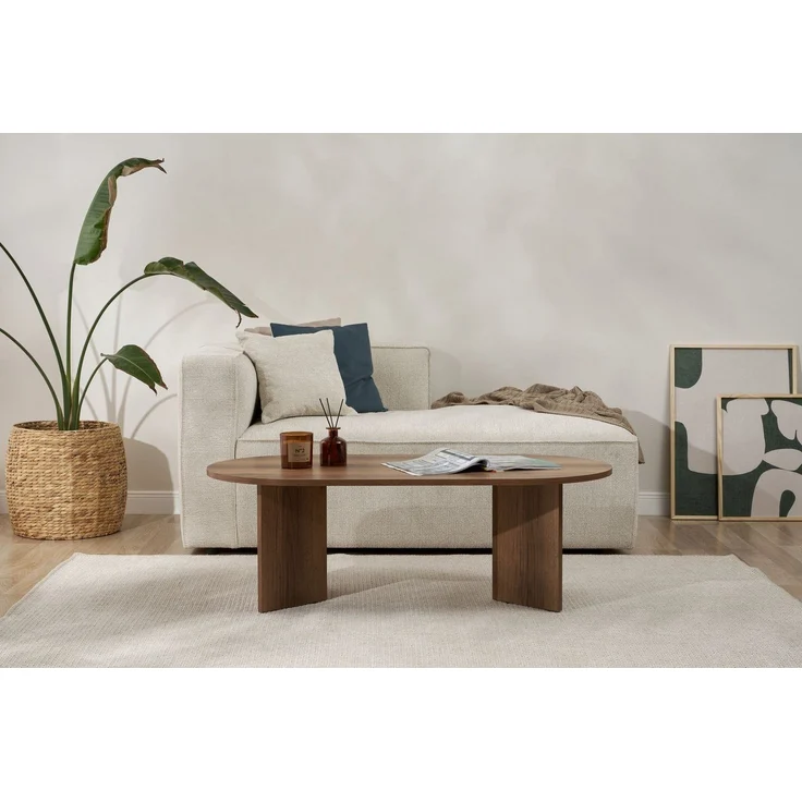 Stylish Walnut Coffee Table, 119 x 60 x 40 cm | 100% Melamine Coated Particle Board, 18 mm Thick | Perfect for Modern Living Rooms & Cozy Spaces – Bild 2