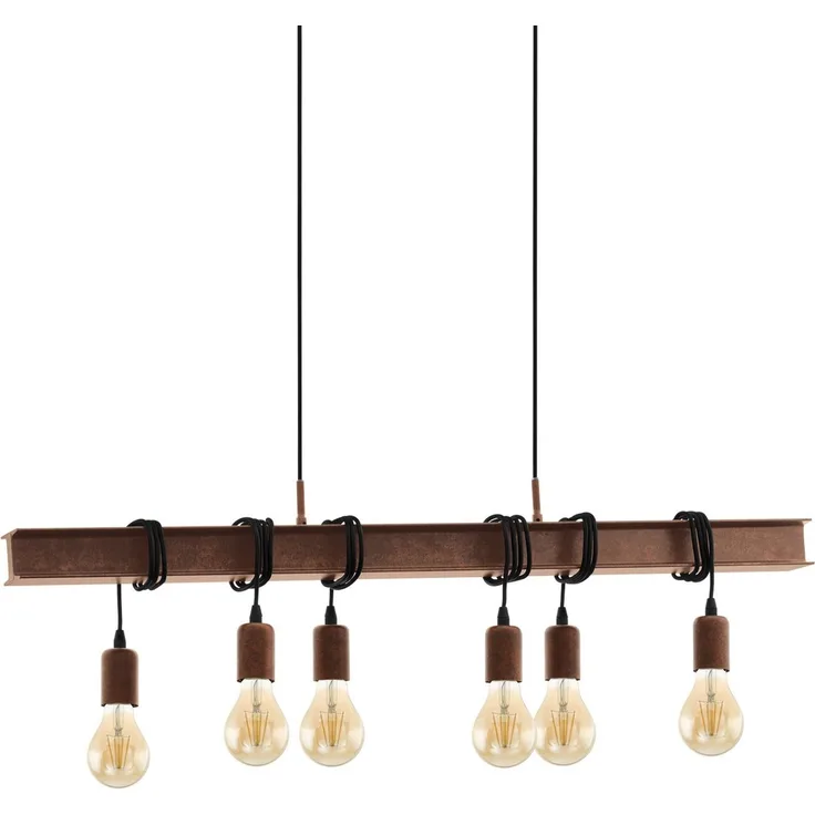 Eglo Townshend 4 Pendelleuchte, 220-240V, E27, antik-braun (49859)