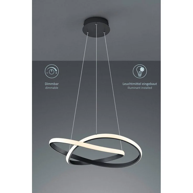 lightling LED Pendelleuchte Wibke, LED fest integriert, Warmweiß, dimmbar mit Schalter, Deckenmontage, IP20 Indoor – Bild 1