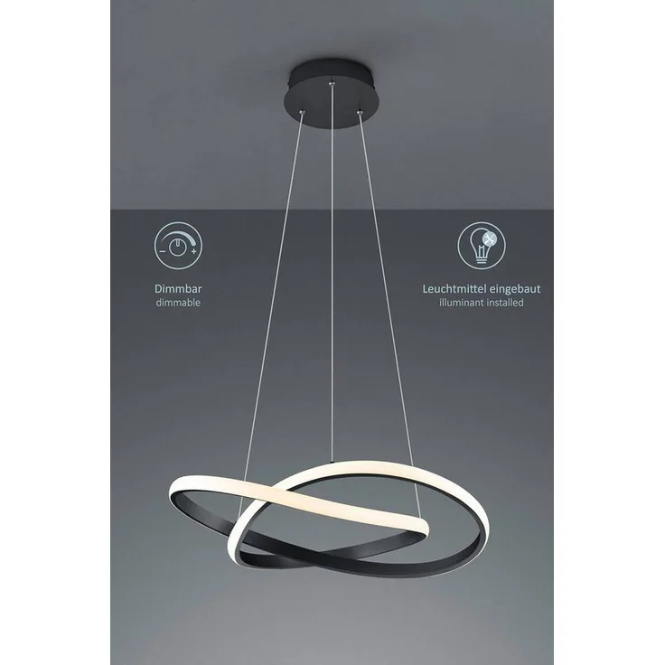 lightling LED Pendelleuchte Wibke, LED fest integriert, Warmweiß, dimmbar mit Schalter, Deckenmontage, IP20 Indoor