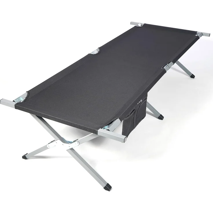 24Move Feldbett Feldbett, Gartenliege, Campingbett bis 180 kg, klappbar, zelten (schwarz, wasserabweisend, inkl. Seitentasche, 190 cm x 63 cm x 42 cm, inkl. Tragetasche für einfachen Transport) – Bild 6