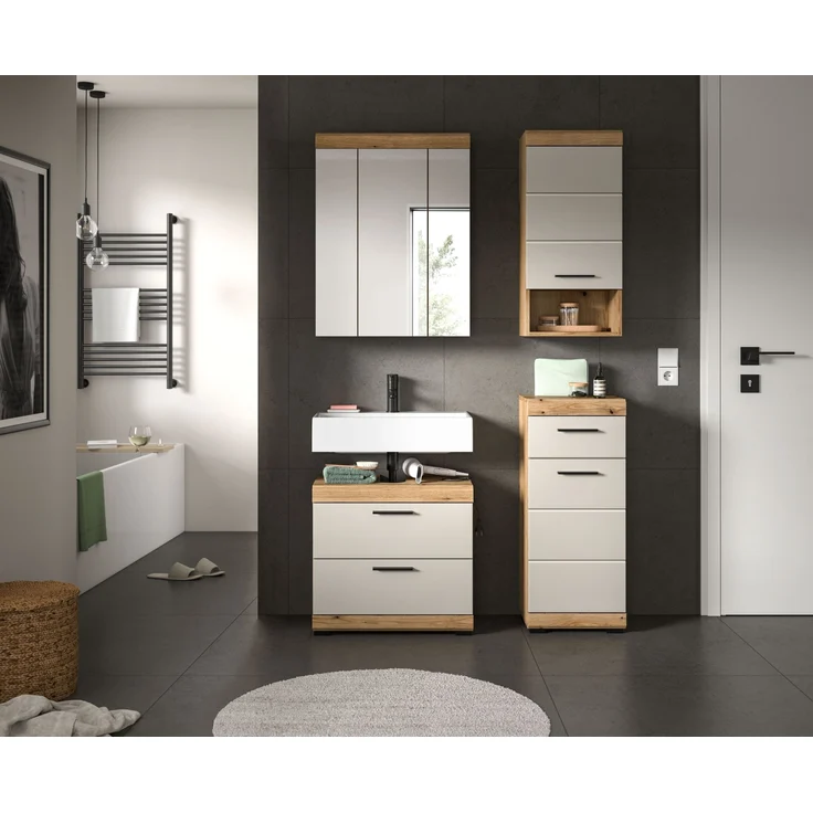 Badezimmer-Set >Scout< in Evoak Oak / Kaschmir - 112x191x34cm (BxHxT) – Bild 6