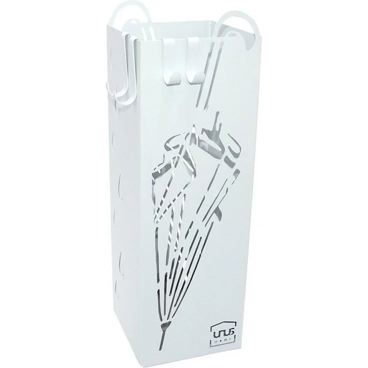UNUS HOME Schirmständer mit Abtropfschale, Regenschirm-Dekor (49 x 15,7 x 15,7 cm (HxBxB), Metall 4 Haken, Regenschirmständer, Regenschirmhalter, Schirmständer – Bild 1
