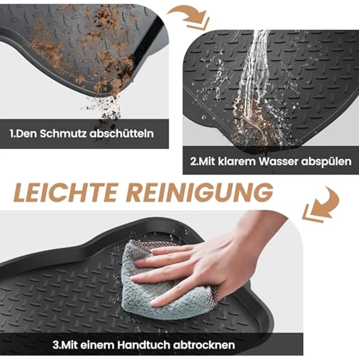 IMMCUTE Schuhabtropfschale 75,5x38x3,5cm, Waschbare Schmutzfangmatte mit Hohem Rand für Flur und Schuhschrank, Vielseitig einsetzbar – Bild 3