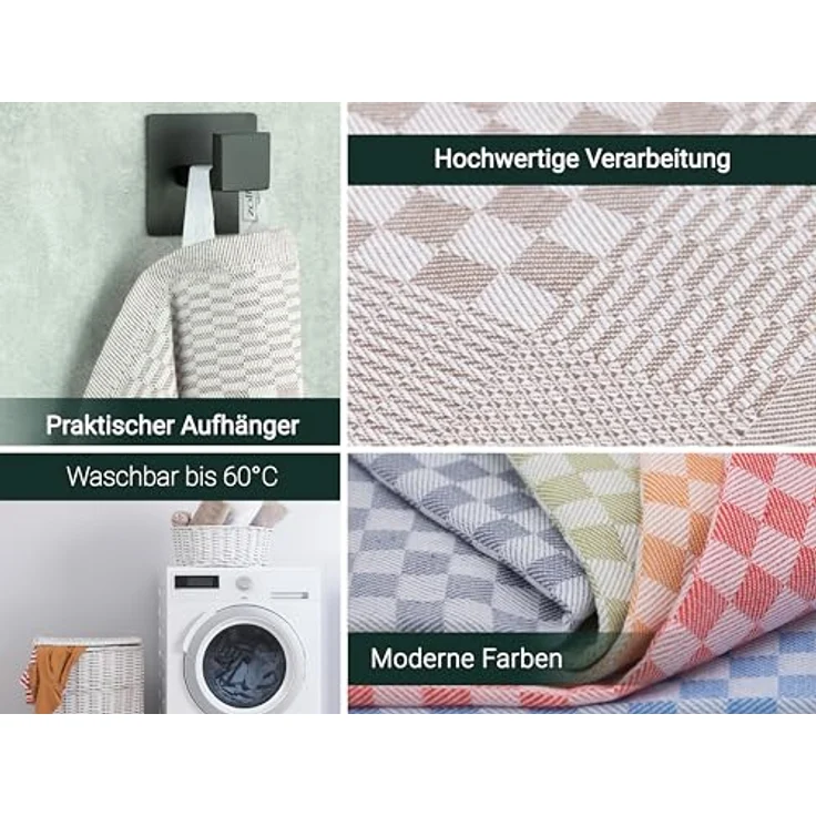 ZOLLNER 20er Set Geschirrtücher Baumwolle in 46x70 cm - super saugstarke und robuste Küchentücher – waschbar bis 60°C – in braun kariert - Gastronomiequalität - Oeko Tex® Zertifiziert – Bild 5