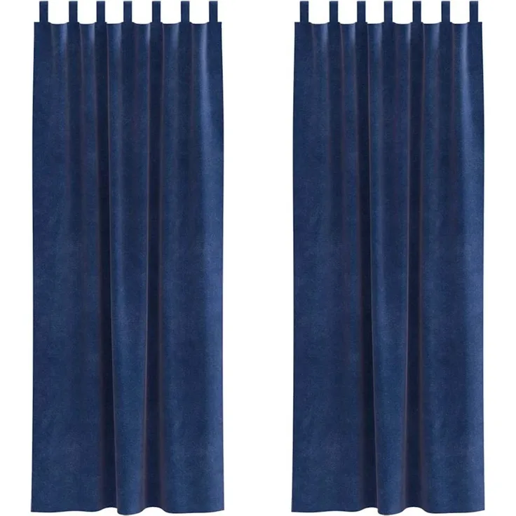Verdunkelungsvorhänge 2 pcs | für Wohnzimmer & Schlafzimmer Dunkelblau 140 x 245 cm Samt