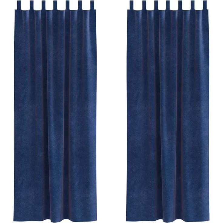 Verdunkelungsvorhänge 2 pcs | für Wohnzimmer & Schlafzimmer Dunkelblau 140 x 245 cm Samt – Bild 1
