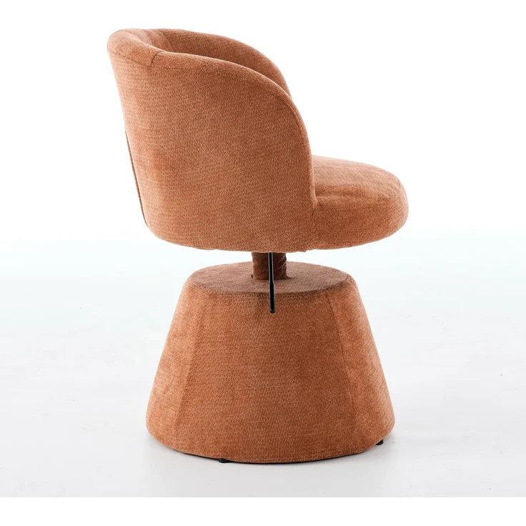 Höhenverstellbarer, um 360° drehbarer Barhocker, moderner, runder Esszimmerstuhl mit Chenille-Bezug, ergonomischer Akzentstuhl für Schlafzimmer, Kücheninsel und Bar, Einzelpackung, Terrakotta & Orange, DE1878OG – Orange – 57,5 ​​x 60 x 92,5 cm – YOUDENOVA – Bild 5
