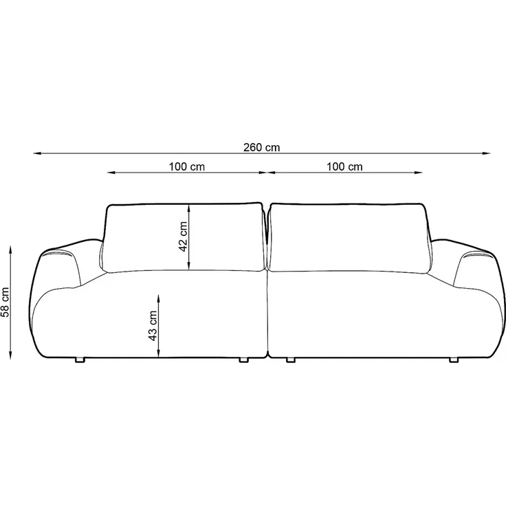 Vente-unique - MONELIA Sofa Stoff Grün - B 106 cm x H 81 cm x L 260 cm – Bild 7