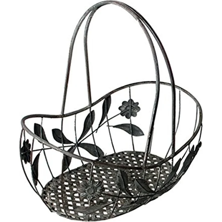 Deko-Korb-Set Blumenkorb Dekokorb Obstkorb Gitterkorb Garten 3tlg. Antik grau – Bild 2