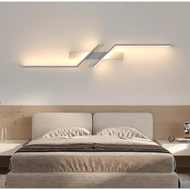 Goeco LED Wandlampe Innen, 81.5 CM 24 W Moderne Lang Wandleuchte 2 Fimmige 3000K Warmes Licht, Weiß Flurlampe Wand Belechtung für Flur Treppenhaus Wohnzimmer Schlafzimmer – Bild 8