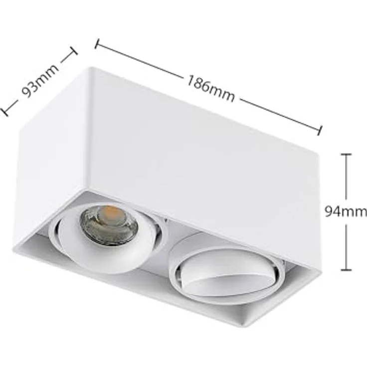Arcchio Deckenlampe Kubika, moderne 2-flammige Deckenleuchte in Weiß aus Aluminium mit GU10 Fassung, ideal für Flur und Wohnräume – Bild 4