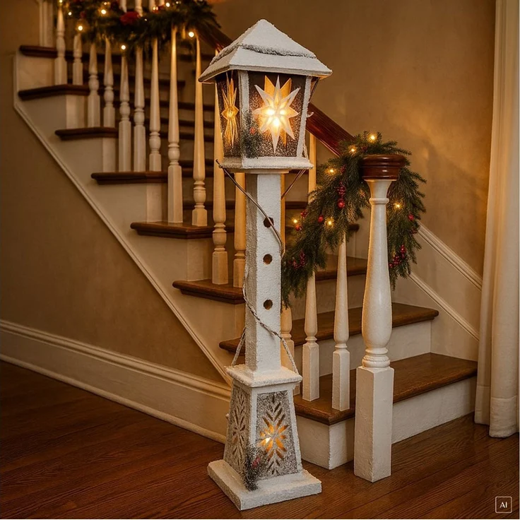 abc HOME LED Laterne Weihnachten, batteriebetrieben, Groß, 108 cm H, LED fest integriert, Warmweiß – Bild 1