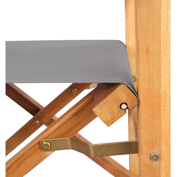vidaXL Regiestuhl Braun und Hellgrau Massives Teakholz 42032677 – Bild 6