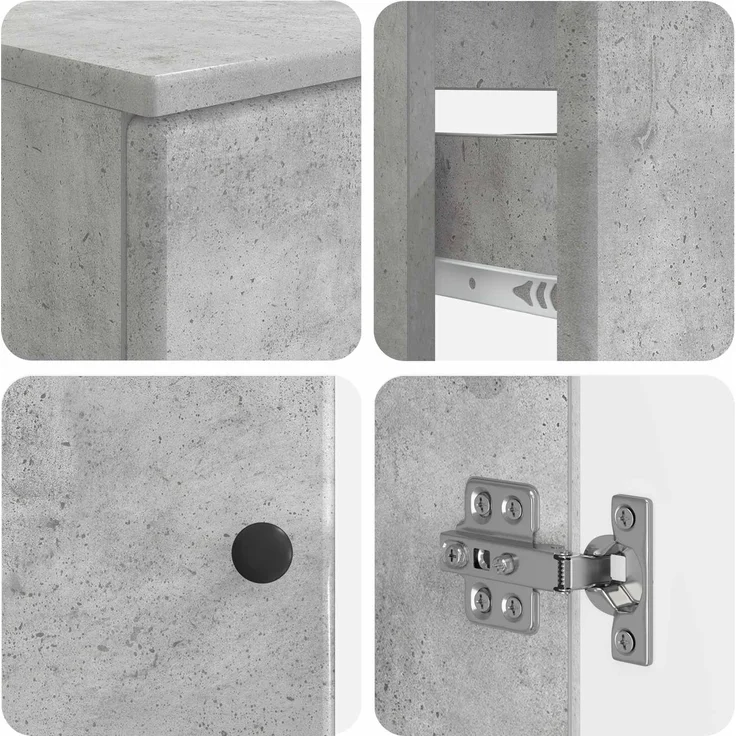 vidaXL 2-teiliges Badezimmer Schrank Set BREDA Betongrau Holzwerkstoff 3417723 – Bild 6
