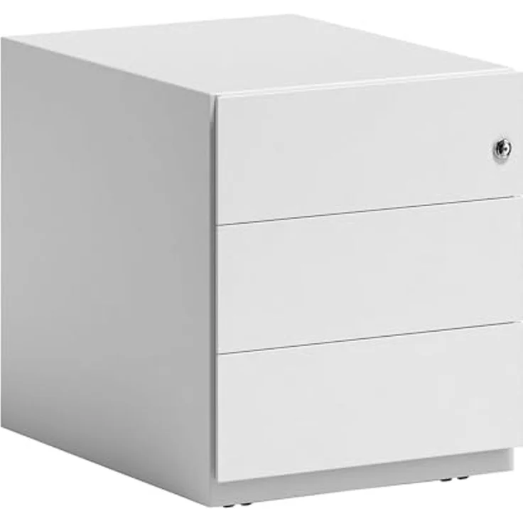 Rollcontainer Note™ mit Griffleiste, 3 Universalschubladen, Farbe verkehrsweiß – Bild 4