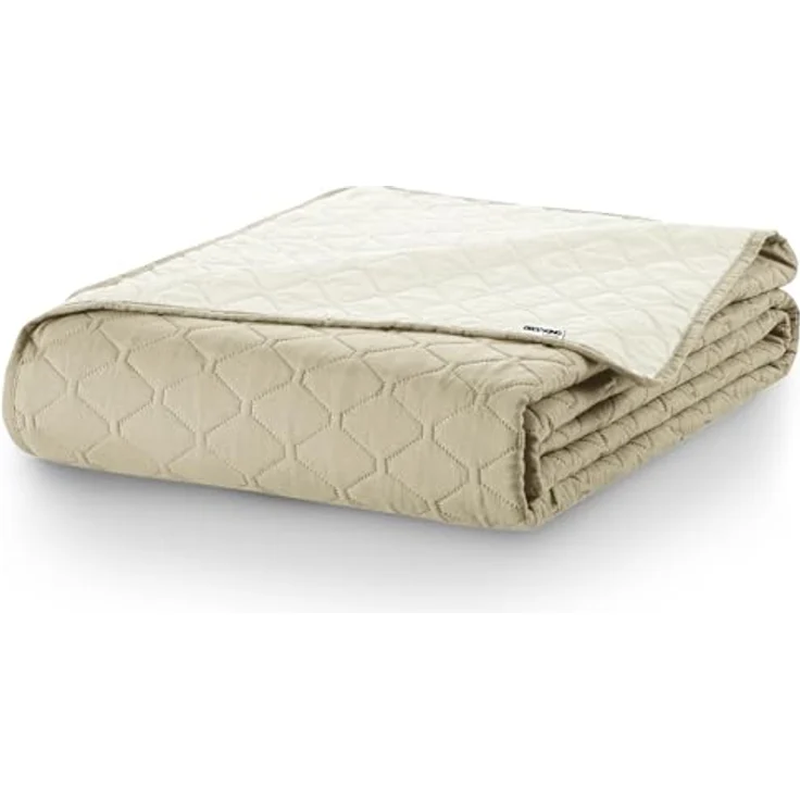 DecoKing Tagesdecke Bettüberwurf mit Uni Wendedesign Zweiseitige Tagesdecke Wohndecke, Wendedesign, Zweifarbig, Steppung – Bild 6