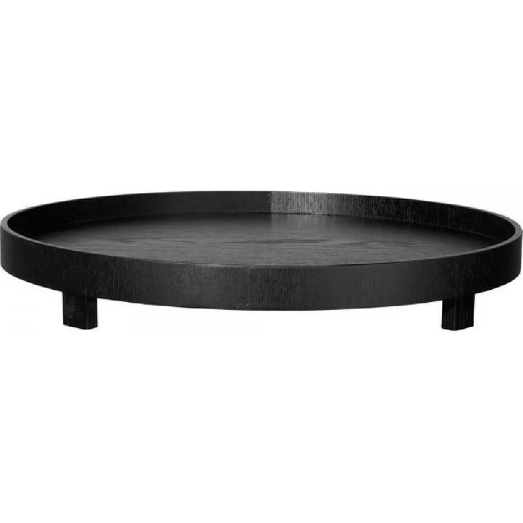 ASA SELECTION Dekoschale wood schwarz Tablett auf Fuß Ø 40cm – Bild 4