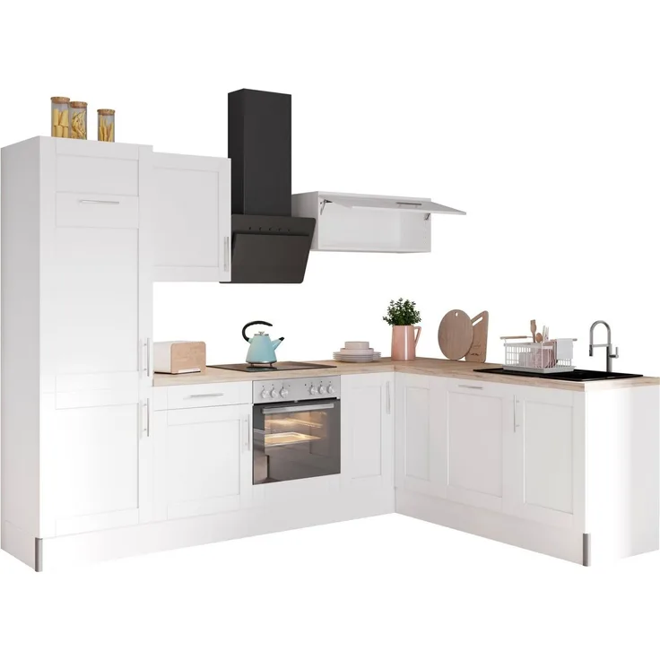 KOCHSTATION Küche KS-Ahus, 200 x 270 cm breit, wahlweise mit E-Geräten, Soft Close Funktion