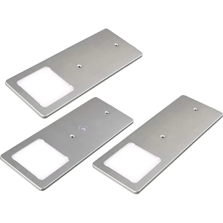 kalb LED Unterbauleuchte Silber 5W - sehr flache Küchenleuchte mit Touch-Dimmfunktion, 3er Set warmweiß, warmweiss – Bild 2