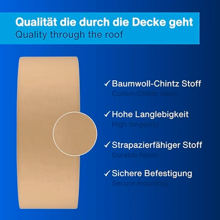 REV Deckenleuchte - Deckenlampe rund 30cm mit Stoff-Lampenschirm im modernen Look – ideal für Schlafzimmer, Wohnzimmer & Kinderzimmer, jute – Bild 4