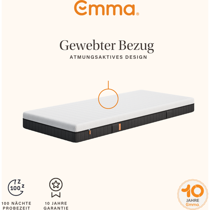 Emma 'Express' Hybridmatratze, 200x200 cm, 85 % Polyester / 15 % Polypropylen, Weiß – Bild 8