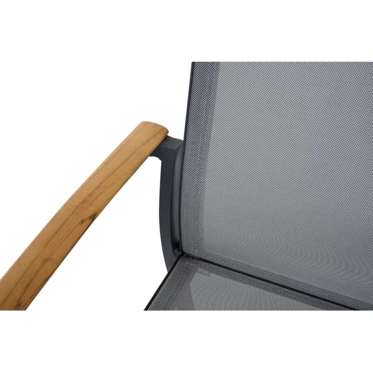 Siena Garden Velia Stapelsessel - Aluminium/Teak FSC & RANOTEX®, schwarz-grau, (T59632) – Bild 9