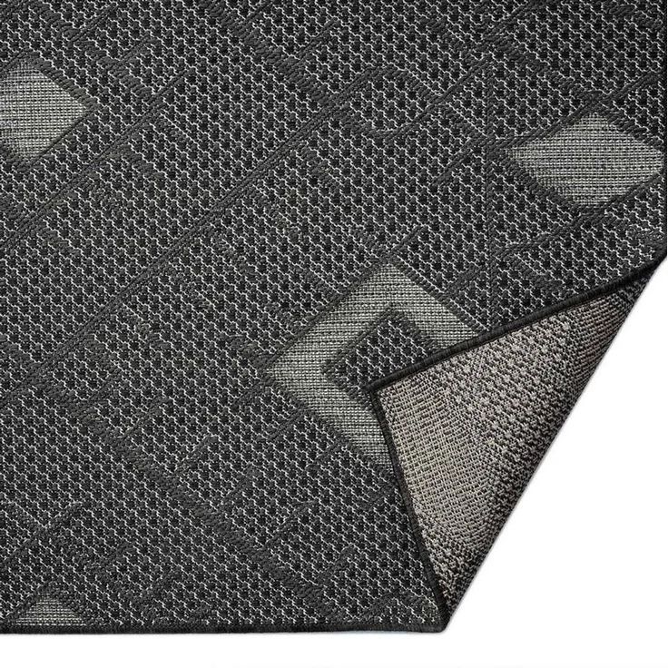 Vimoda Outdoorteppich In- und Outdoor Läufer Terrassen & Balkon Küche, Rechteckig, Läufer Flachgewebe Rauten Boho – Bild 2