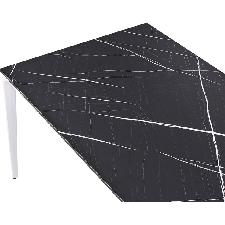 Gartentisch SOVARETO 180 cm 90 cm Marmor Optik Schwarzer Marmor – Bild 6