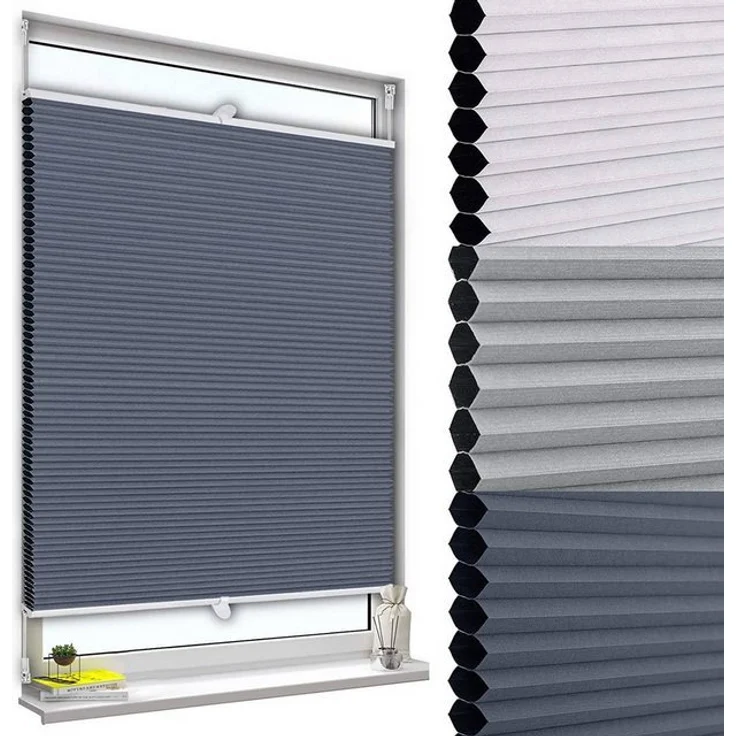 Woltu Plissee, verdunkelnd, verspannt, Klemmfix, Wabenplissees ohne Bohren – Bild 4