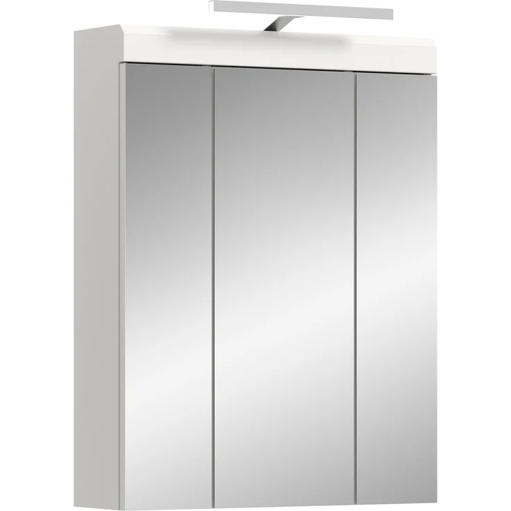 Xonox Scout Spiegelschrank inkl. Beleuchtung (B/H/T: 60x79x18 cm) in weiß Nachbildung und weiß Hochglanz tiefzieh