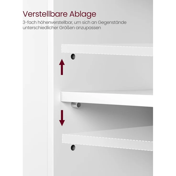 VASAGLE Waschbeckenunterschrank, Badezimmerschrankmit 3 große Schubladen, 2 Fächer, auch für Waschbecken mit Beckensäule, Badezimmer-Unterschrank mit Füßen, 30 x 70 x 64 cm, wolkenweiß BBK504W01 – Bild 8