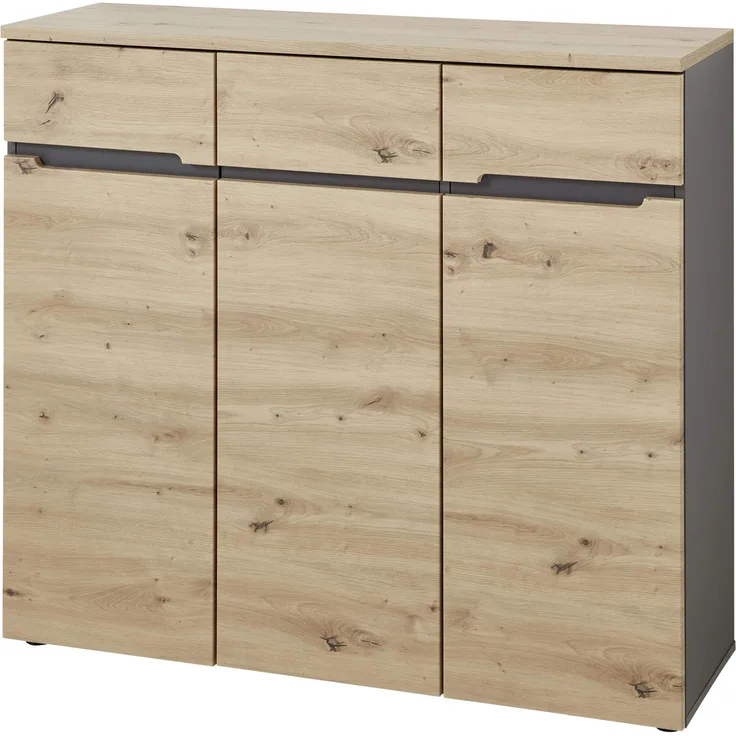 Schuhschrank MEMPHIS 3-türig Artisan Eiche Graphit Nachbildung