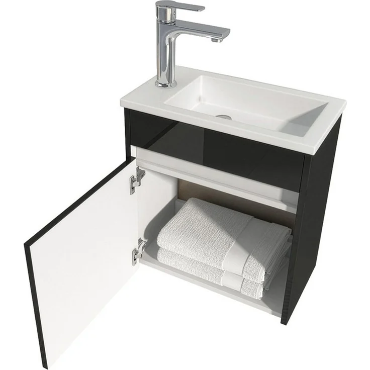 HOME DELUXE Badmöbel Komplettset BORKUM – Schwarz – Bild 3