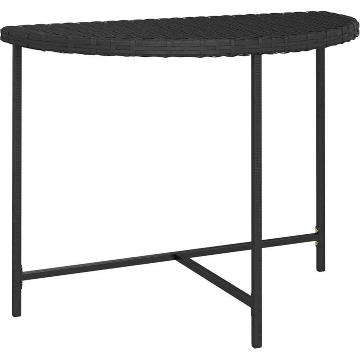 Gartentisch, Beistelltisch, Balkontisch Schwarz 100 x 50 x 75 cm Poly Rattan – Bild 2