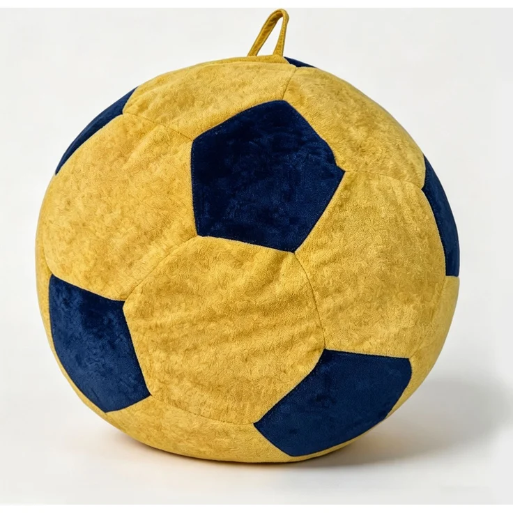 Beanbag-Sessel – Fußball-Design mit mehrfarbigen Nähten, 100×100×80 cm, Blau/Gelb – Bild 2