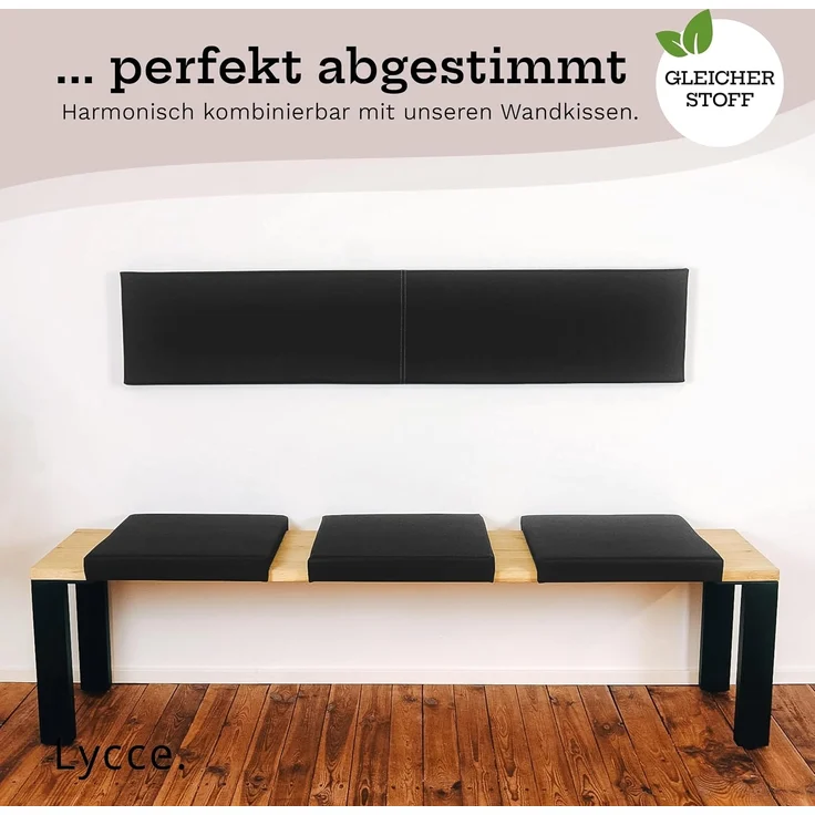 Lycce Bankauflage Klemmkissen Sitzkissen mit 2 Leisten, 37cm Klemmtiefe, Kunstleder, (1 St), hochwertiger Bezug in vielen Farben – Bild 7