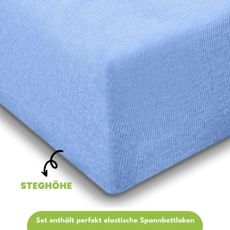 Jersey Spannbettlaken 180-200x200cm 100% Baumwolle Royal – Bild 2