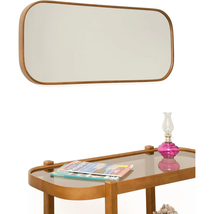 Skye Decor 'Alaska Set - Walnut' Kommode mit Spiegel (2-teilig), Walnuss, 103 x 85 x 42 cm – Bild 3