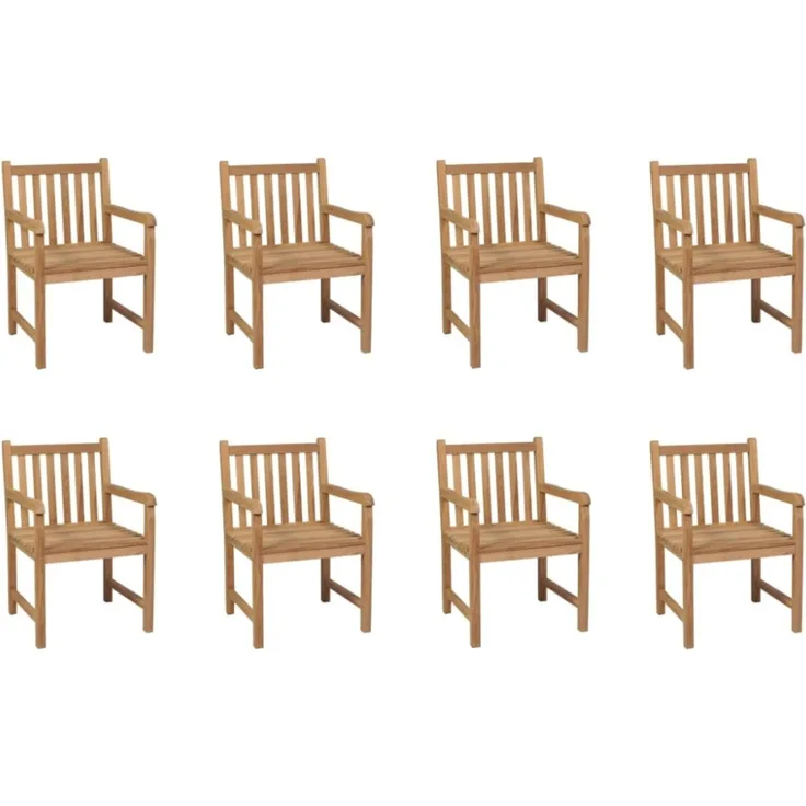 vidaXL Gartenstühle 8 Stk. Massivholz Teak 3073003