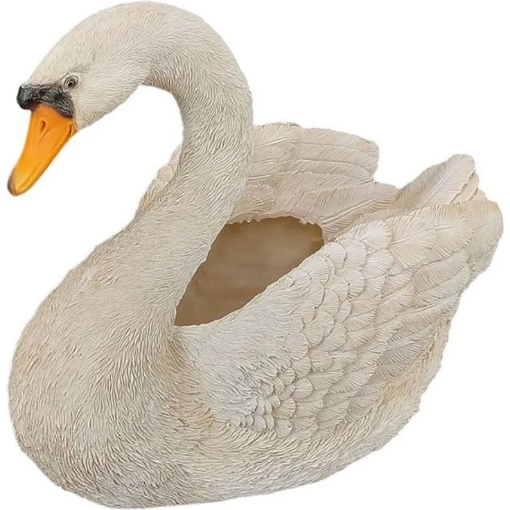 abc HOME Blumentopf Pflanzentopf Schwan, Polyresin, Für Außenbereich geeignet – Bild 2