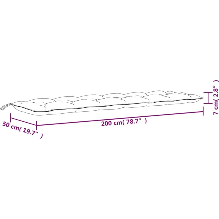 vidaXL Gartenbank-Auflagen 2 Stk. Taupe 200x50x7 cm Oxford-Gewebe 361743 – Bild 7