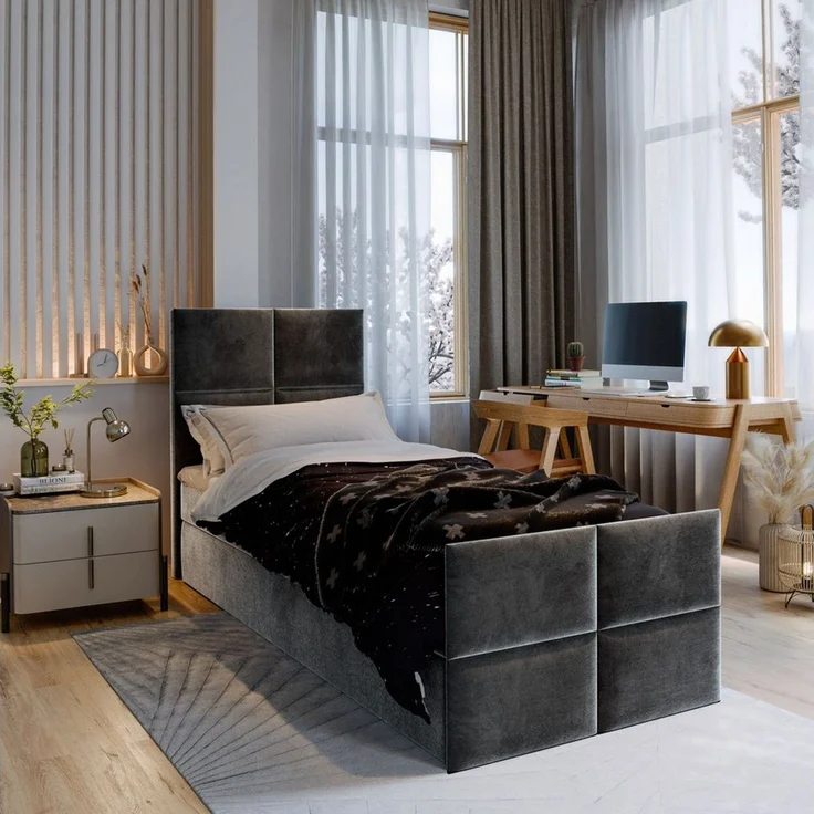 Masseno Boxbett ARIEL 80x200 cm mit Bonell Matratze und Topper – Bild 5