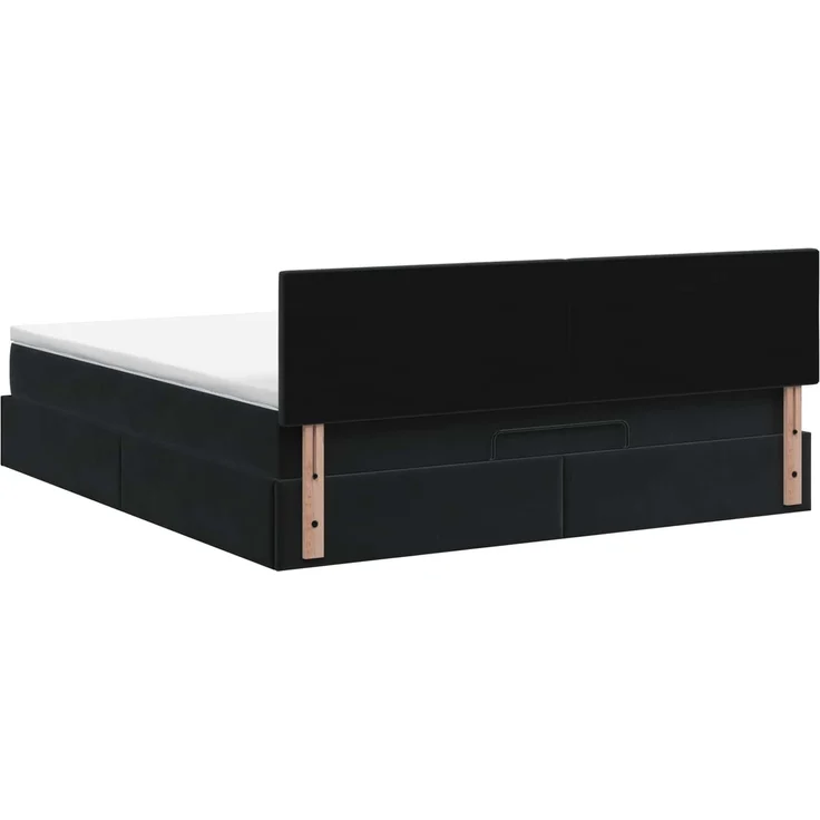 vidaXL Ottoman-Bett mit Matratze und LED Schwarz 140 x 190 cm Samt 3457211 – Bild 10