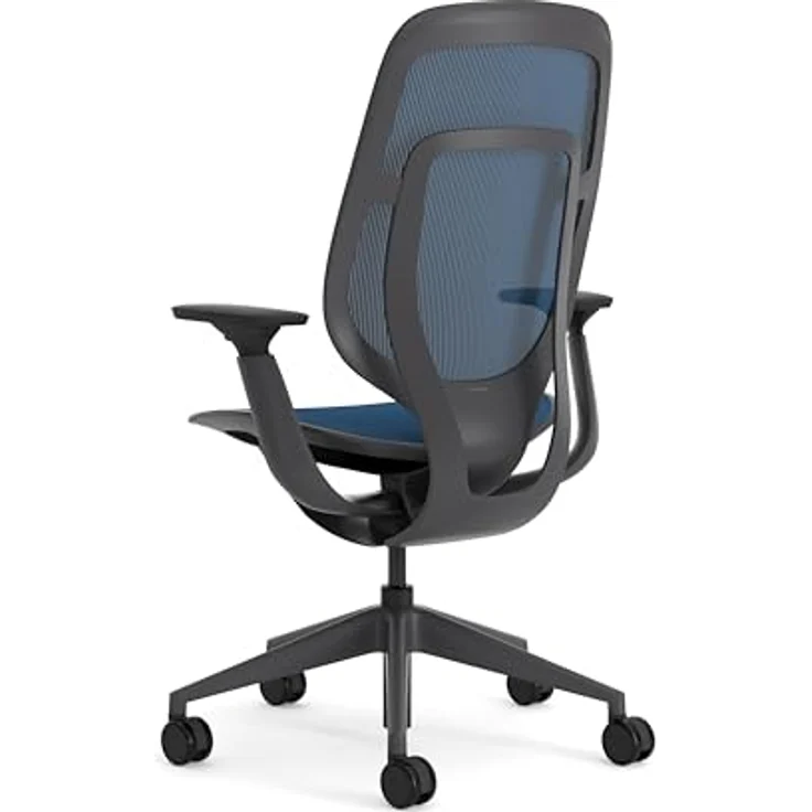 Karman Steelcase Ergonomischer Bürostuhl, höhenverstellbarer Stuhl mit Baltic-Blau Bezug – Bild 4