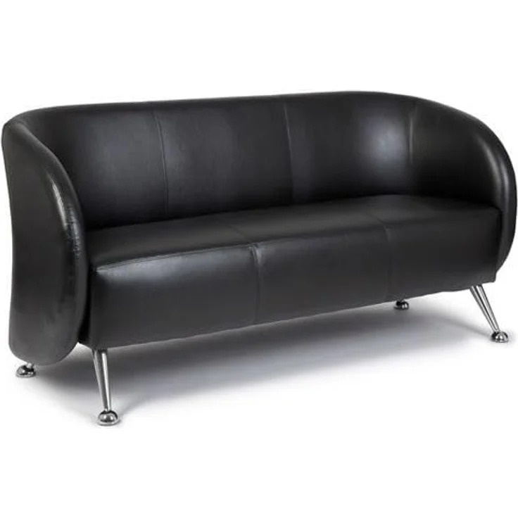 MID.YOU 3-Sitzer-Sofa, Schwarz, Textil mit Lederlook, ca. 168 x 85 x 58 cm, maximal 350 kg Belastbarkeit – Bild 3
