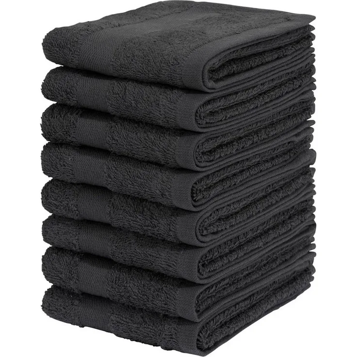 OTTO home Gästehandtücher Vanessa, als Set und Serie erhältlich, 8 Gästehandtücher, 30x50cm, Walkfrottee (Set, 8-St), Handtücher mit Bordüre, 100% Baumwolle, einfarbig, weich