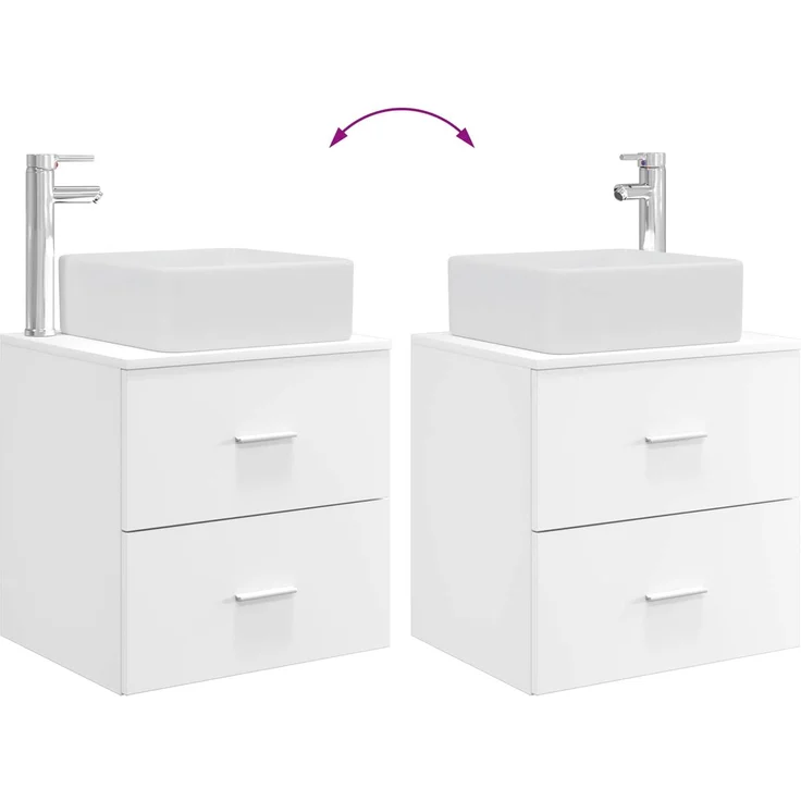 vidaXL Badezimmerschrank-Set 3 stk. Weiß 136 x 35 x 80 cm 3405859 – Bild 10