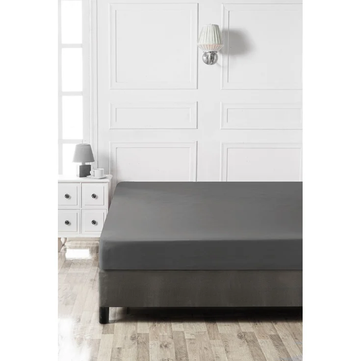 L'essentiel Maison 'Anthracite' Ranforce King Spannbettlaken (FR) (IT) (ES) (DE), Anthrazit, 200+30 x 160 cm – Bild 2